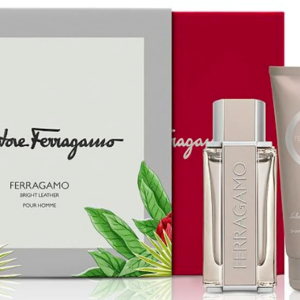 Set de Perfume para Hombre FERRAGAMO BRIGHT LEATHER 3 pzs 100 ml EDT