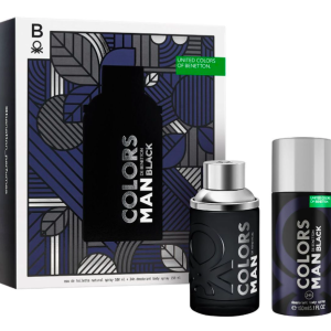 Fragancia Set Benetton Colors Black Edt 100 Ml + Desodorante 150 Ml para Hombre